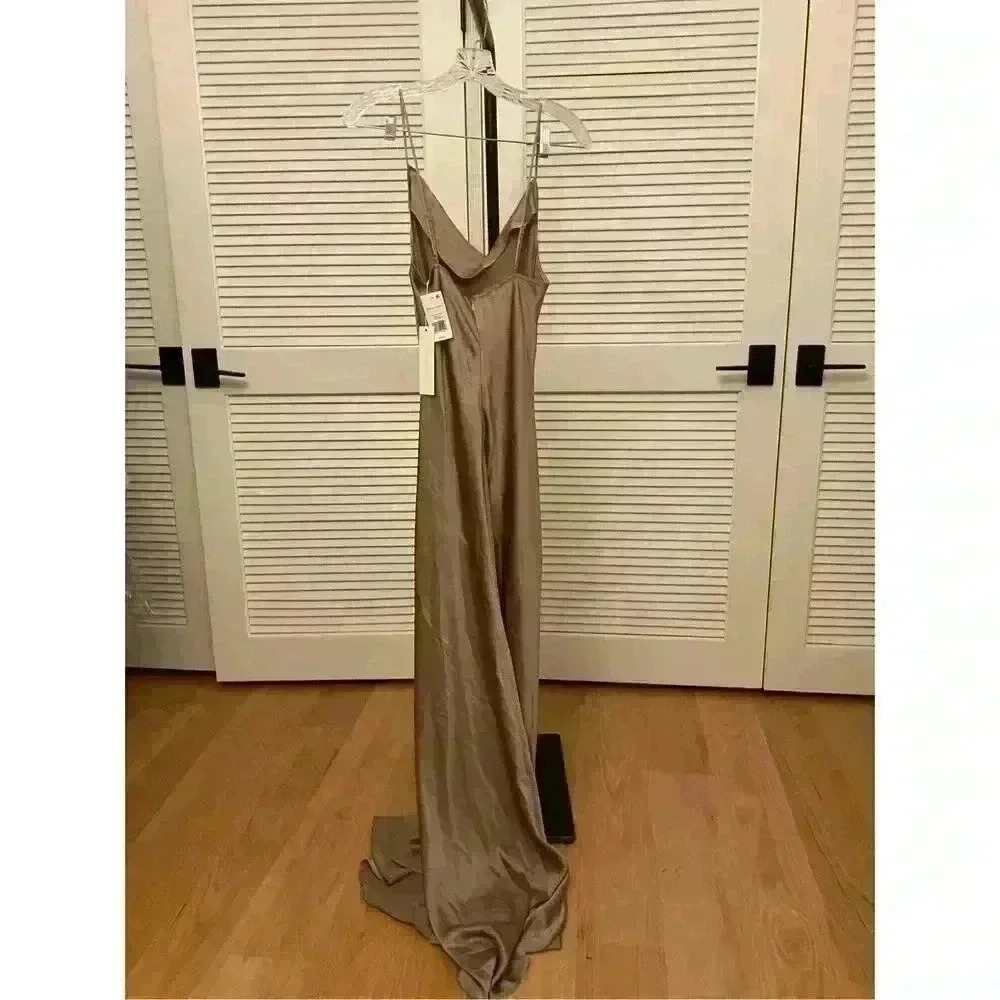 New NWT Jonathan Simkhai Finley Satin Slip Dress Sz 6 Retails $675 - Picture 6 of 7